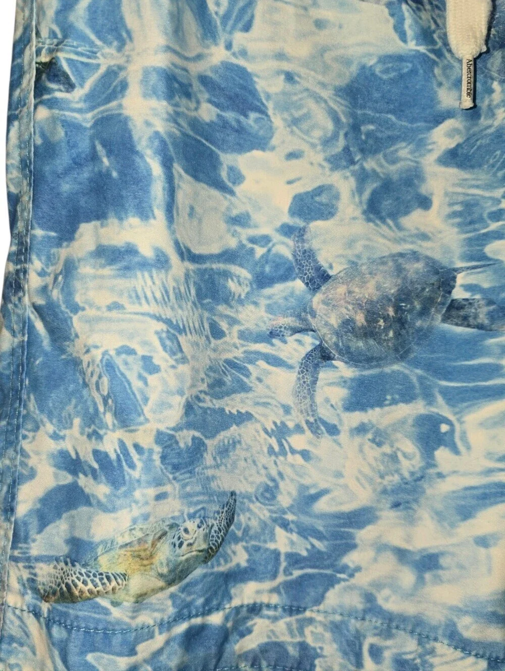 Abercrombie & Fitch Turtle Print Board Shorts Surfer Swim Trunks Men’s Blue Med.